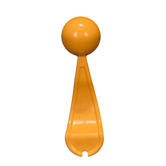 Tupperware 1/2 TBSP Measuring Spoon Orange Embossed Curved 6142 Replacement Part - Picture 3 of 3
